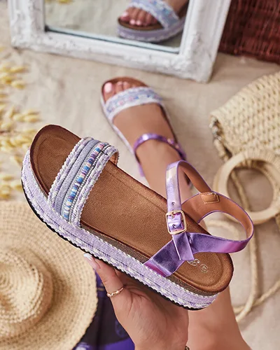 Royalfashion Sandales en mussir brodées pour femme