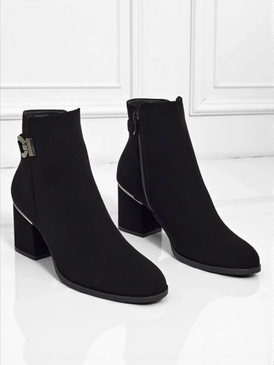 Bottines femme en cuir écologique à talons épais Ruvina