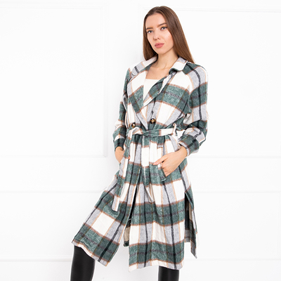 Chemise longue femme à carreaux vert - Vêtements