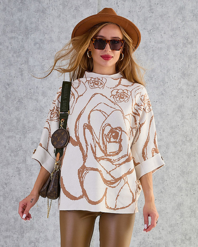 Royalfashion Pull à imprimé fin pour femme