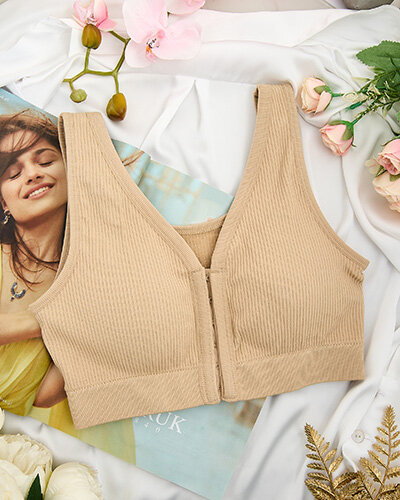 Royalfashion Soutien-gorge de sport côtelé pour femme