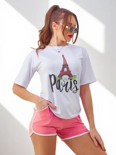 Ensemble de sport Royalfashion pour femmes avec t-shirt et shorts Paris