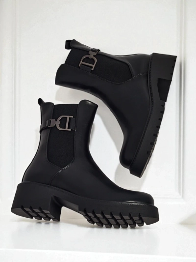 Bottines hautes pour femmes en cuir écologique Ovella