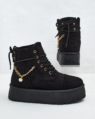 Royalfashion Bottes Woruces à lacets pour femmes