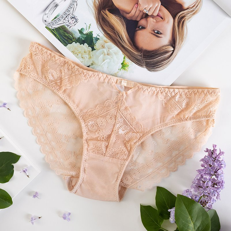 Culotte femme en dentelle beige Sous-vêtements beige royal