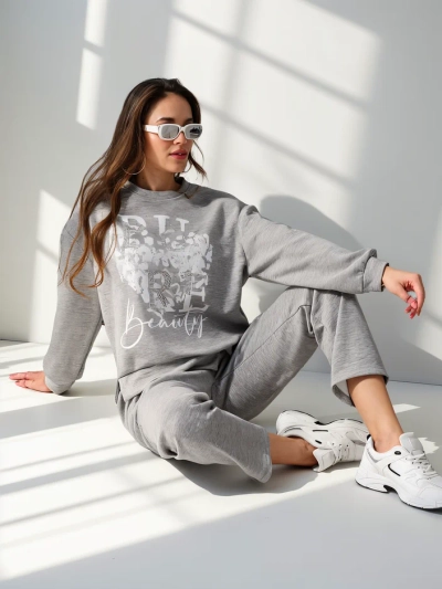 Royalfashion Ensemble en viscose pour femmes avec imprimé