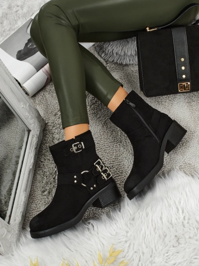 Bottines pour femmes en daim écologique avec boucles Valtos