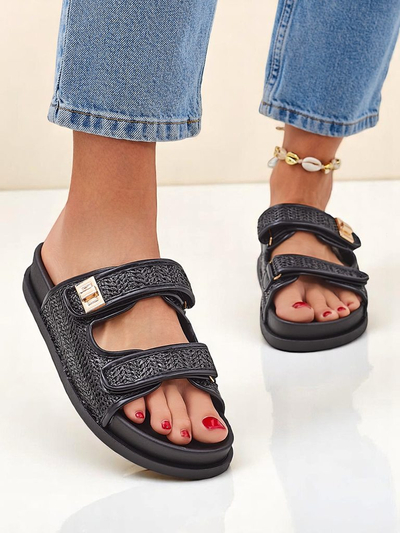 Mules Femme Royalfashion avec Design Tressé Delibeli
