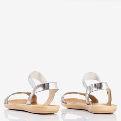 Sandales plates pour femmes en argent Brocella - Chaussures 1