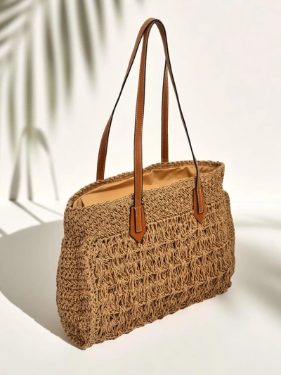 Royalfashion Grand Sac en Paille pour Femmes Coco Breeze