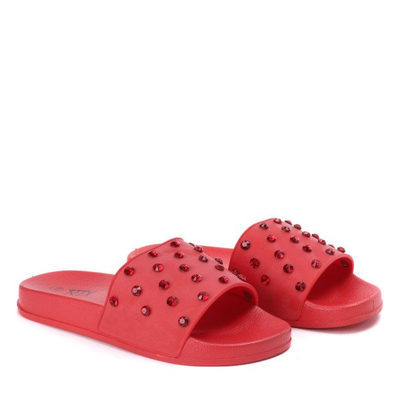 Tongs rouges avec cristaux Retana - Chaussures 1