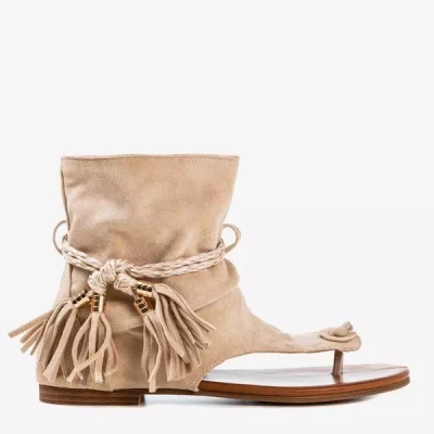 OUTLET Tongs beiges à tige Semara - Chaussures