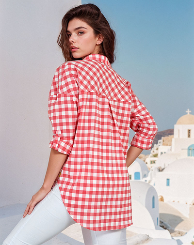 Royalfashion Chemise à carreaux pour femme