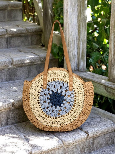Royalfashion Sac à main en paille pour femme Flora Grande