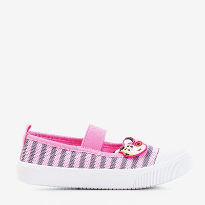 Baskets à rayures Olliver roses pour enfants - Footwear