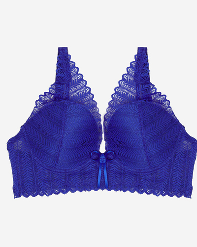 Soutien-gorge en dentelle cobalt pour femme - Sous-vêtements