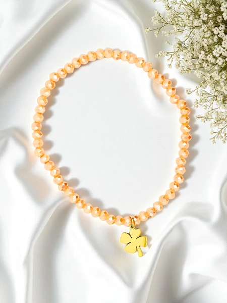 Royalfashion Bracelet pour femme avec un pendentif trèfle