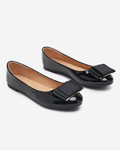 OUTLET Ballerines laquées noires à nœud Asame- Shoes