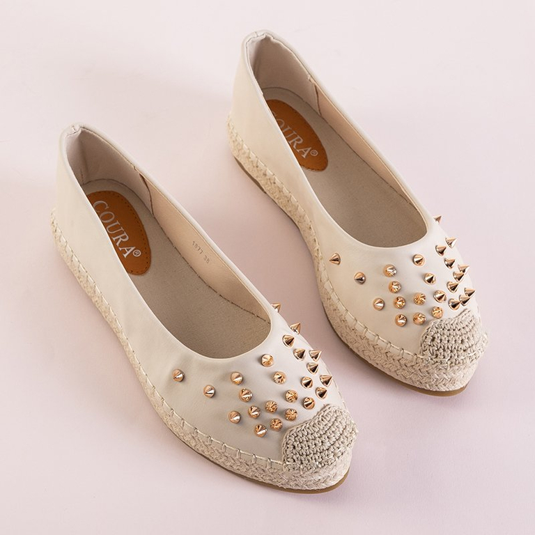 OUTLET Espadrilles beiges pour femmes à jets Edmaria - Chaussures