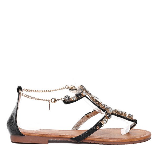 Sandales noires avec pierres décoratives Jazlyn - Footwear