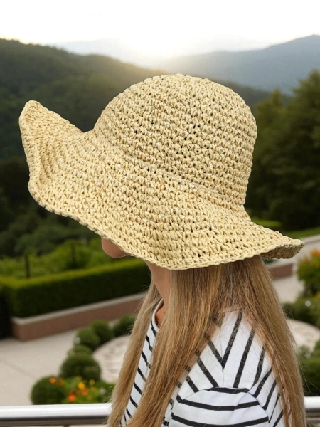 Royalfashion Chapeau de paille pour femme Lila Sun