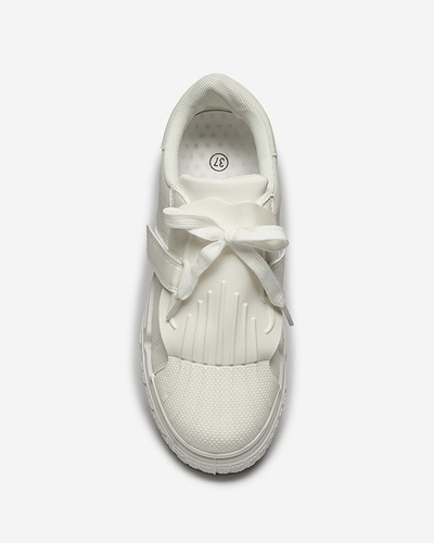 OUTLET Chaussures de sport blanches pour femmes avec empiècements en caoutchouc Inika - Footwear