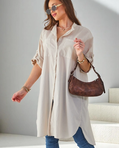 Chemise longue oversized en coton pour femmes Royalfashion