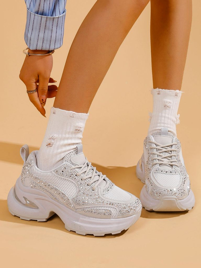 Royalfashion Baskets de sport pour femmes avec des strass Bloss