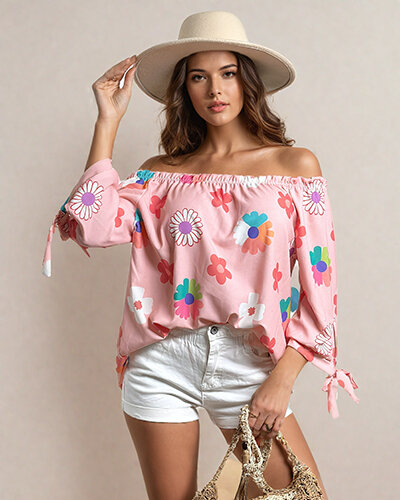 Royalfashion Blouse femme a'la blouse florale espagnole