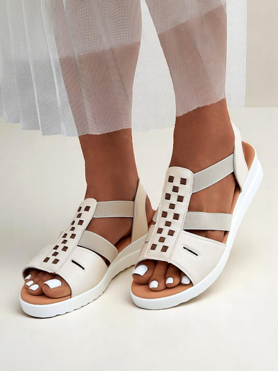 Sandales compensées Royalfashion pour femmes, petit talon Sora