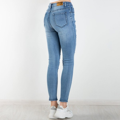 Jean denim bleu avec trous - Pantalon 1