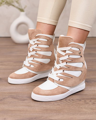 Royalfashion Marron clair Pamstinsa Bottes sportives à talons pour femmes