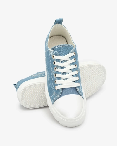 Royalfashion Baskets en denim bleu pour femme avec frottement Nerolera