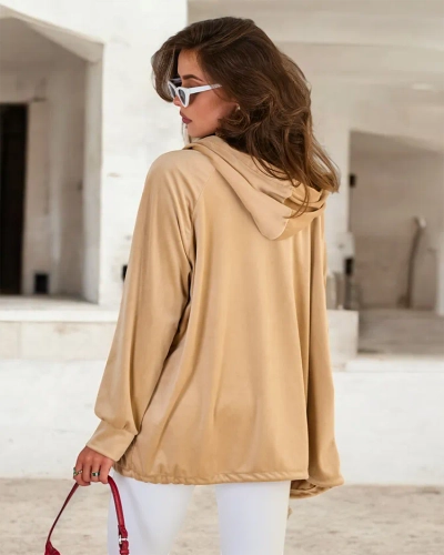 Royalfashion Sweat à capuche dézippée pour femme