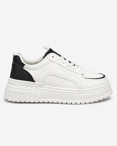 Chaussures de sport en éco-cuir noir et blanc pour femmes sur la plateforme Cerecha - Footwear