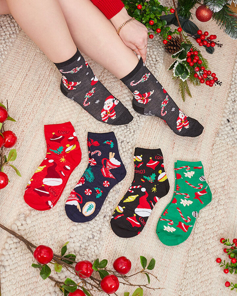 Royalfashion Chaussettes longues de Noël pour femmes 5/pack
