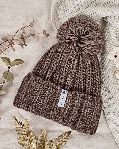 Bonnet tricoté pour femme Royalfashion avec pompon