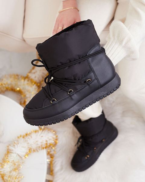 Royalfashion Bottes de neige à enfiler pour femme de couleur noire Iredas