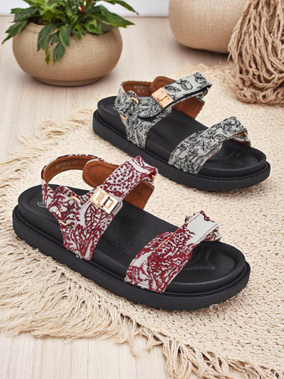 Sandales Royalfashion pour femme avec imprimé Aloé