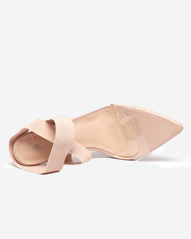 OUTLET Sandales pour femmes à talon aiguille en beige Koala - Footwear