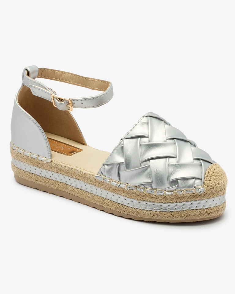 Royalfashion Espadrilles argentées pour femme avec motif tressé Cacod