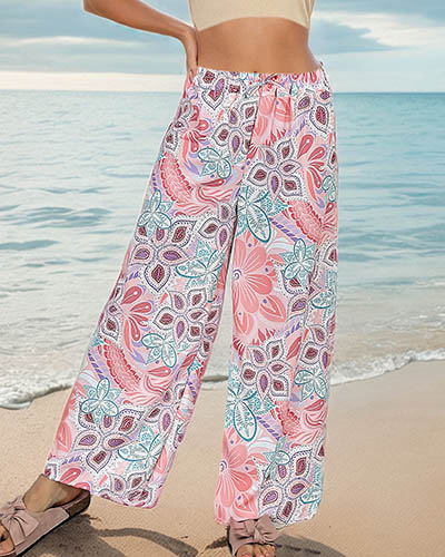 Royalfashion Pantalon large à motifs pour femme