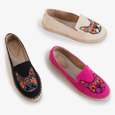 OUTLET Espadrilles femme beige avec broderie Moroni - Chaussures