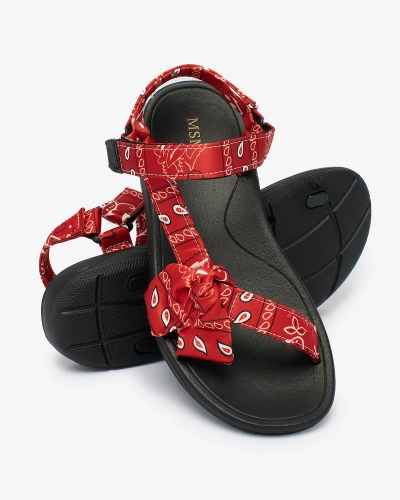 Royalfashion Sandales rouges pour femme avec nœud Oyall