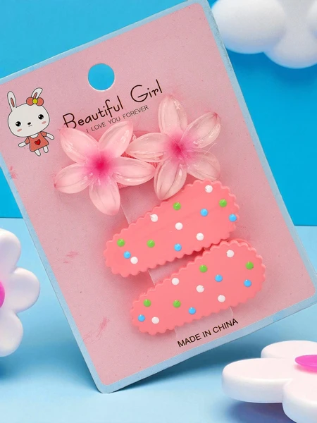 Lot de barrettes avec motif floral