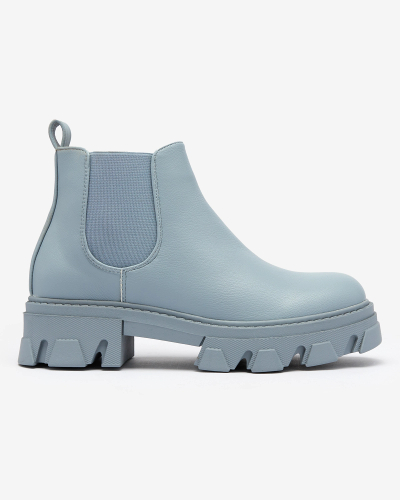 Royalfashion Bottes à talon plat pour femmes en bleu Alussady