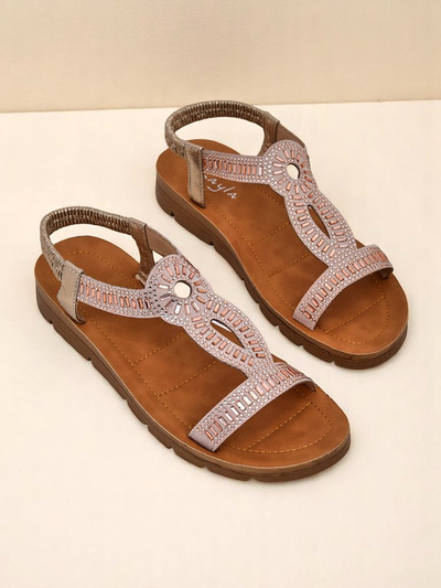Sandales Royalfashion pour femmes avec brides décoratives Ava Shine