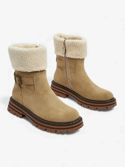 Bottines en cuir écologique avec peau de mouton Merli