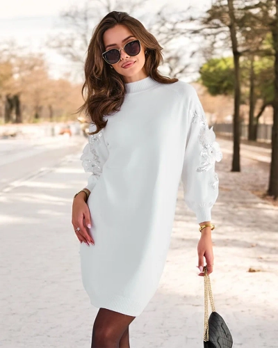 Robe-pull mini pour femmes de la marque Royalfashion avec manches décoratives