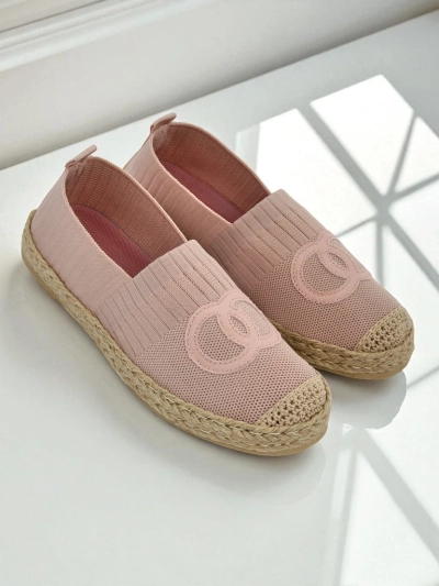 Espadrilles Theodora roses pour femmes en cuir écologique suédé, plates